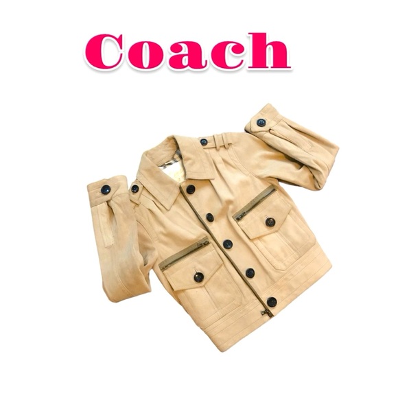 NWT Coach suede leather jacket coat women Sz 12 - Picture 1 of 9